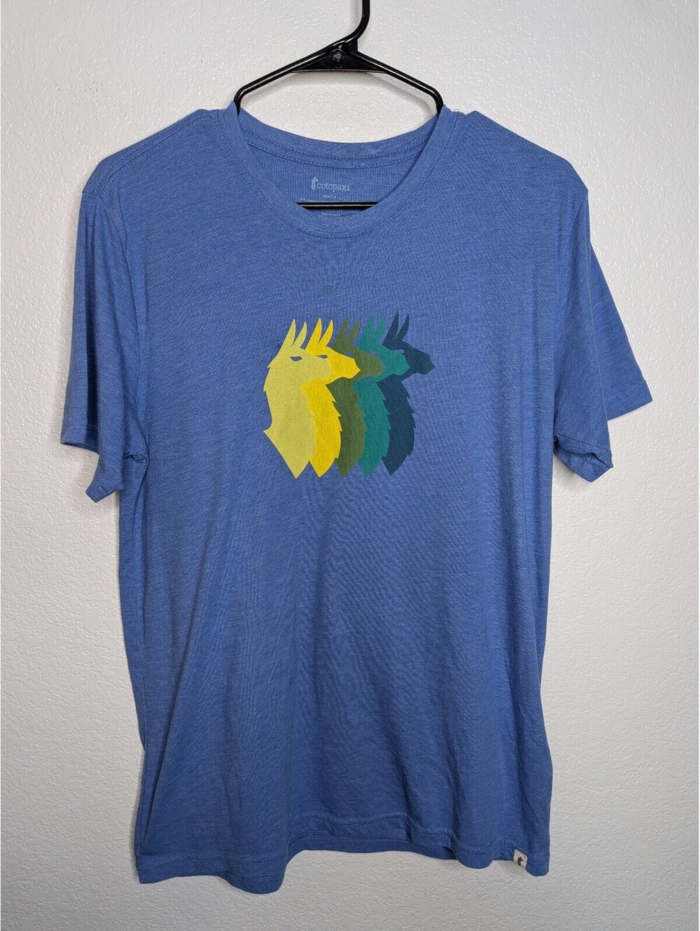 Cotopaxi Llama Graphic T-Shirt Blue Men’s Size M Organic Cotton Blend